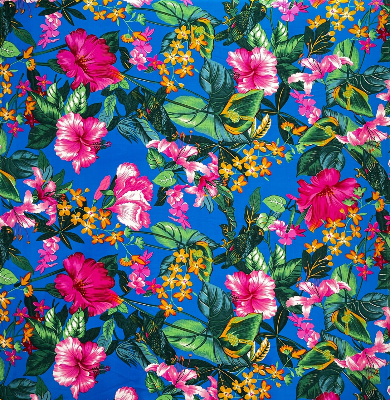 1 Yard Tropical Garden Peachskin Polyester Fabric For Sewing Apparel And Home Décor Projects 45 Inch